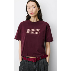 Grace & Mila γυναικείο T-shirt μονόχρωμο με letter print Anis - ANIS Μπορντό