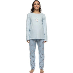 Galaxy Penguins Γυναικεία Πυτζάμα Baby Blue