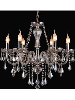 Artekko Chandelier Πολυέλαιος 6φωτος Σαμπανιζέ Κρύσταλλο (70x70x60)cm