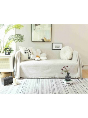 Ριχτάρι Chenille Με Κρόσια 180Χ180 C12-180X180-10 Λευκό