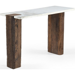 Liberta-Maison Fores Κονσολα Καφέ Λευκό Με Οψη Μαρμαρου 120x45x76cm 07-0022