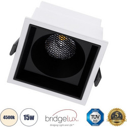 Χωνευτό LED Spot 4500K 15W PLUTO-B 60276 1950lm Άσπρο Άσπρο/Μαύρο