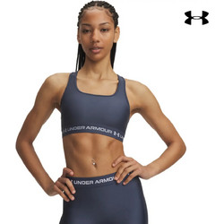 Under Armour Crossback Mid Αθλητικό Μπουστάκι με Μέτρια Στήριξη & Αφαιρούμενη Ενίσχυση Ασημί 1361034-044