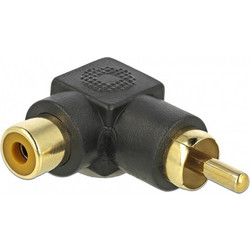 DELOCK αντάπτορας 66168 RCA αρσενικό σε RCA θηλυκό, γωνιακός, μαύρος