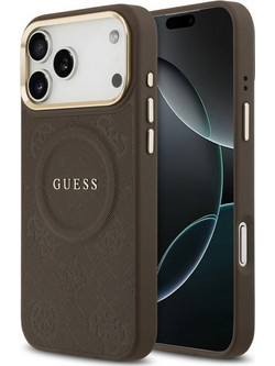 Guess Peony Hot Stamp MagSafe Back Cover Brown (iPhone 18 Pro Max / 17 Pro Max)