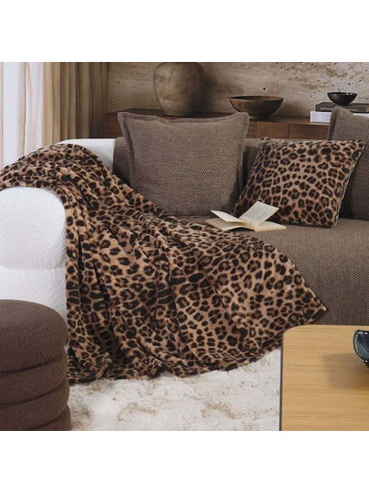 ΚΟΥΒΕΡΤΑΚΙ ΚΑΝΑΠΕ ΠΟΛ.CHEETAR 130X180 BROWN