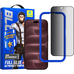 Blueo Αντι-Κατασκοπευτικό AR Προστασία Προσωπικών Δεδομένων 3D Καμπύλο Γυαλί για iPhone 18 Pro Max, Μαύρο