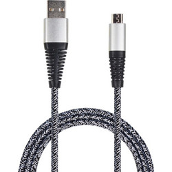 2GO Braided USB 2.0 to micro USB Cable Ασημί 1m (795951) 1τμχ