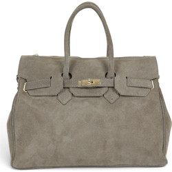 Passaggio Leather Γυναικεία Τσάντα Χειρός Σουέτ Γκρι 4985-KR-03
