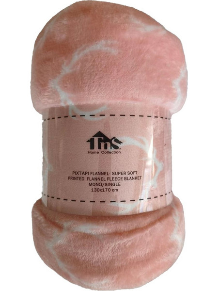 Ριχτάρι Flannel Super Soft 130x170cm Reindeer Pink