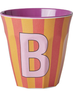 Rice - Melamine Cup with the Letter B - Pink - Medium