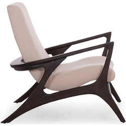 Πολυθρονα Lounge Arya Sm9969 Ξυλο Teak Σε Μαυρο-cmρου Μπουκλε Υφασμα 92x80x86Υcm - Markt