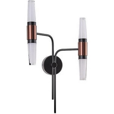 ΑΠΛΙΚΑ TOIXOY ΑΛΟΥΜΙΝΙΟΥ LED 2X6W 720Lm 3000K 420X130mm ΜΑΥΡΟ-ΧΡΥΣΟ ARTE ILLUMINA VELAS