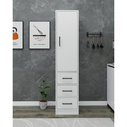 Multi Purpose Cabinet Modera White Melamine Coated Particle Board 40x40x181.8 cm