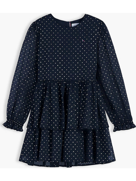 Tommy Hilfiger Dot Foil Party Παιδικό Φόρεμα Σκούρο Μπλε KG0KG09618-2Y-7Y-C1G