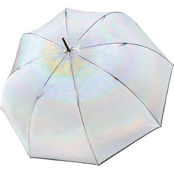 Knirps C.760 Ομπρέλα Χειροκίνητη Stardust Black Διαφανής με Μαύρη Ρίγα