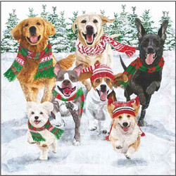 Χαρτοπετσέτα Χριστουγεννιάτικη Snow Hounds 325003467 25x25cm Multi Paperproducts Design