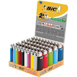 Αναπτήρες Bic Mini (μικροί) J25 Μονόχρωμοι - Συσκευασία των 50
