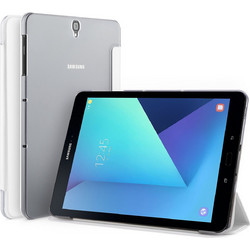 Samsung Galaxy Tab S3 9.7 SM-T820 / T825 2017 - Δερμάτινη Θήκη Slim Thin Leather Case Book cover με πίσω κάλυμμα σιλικόνης - Λευκό(OEM)