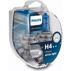 Philips H4 Diamond Vision Αλογόνου 12V 55W 2τμχ