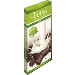 Wish Σοκολάτα Γάλακτος Χωρίς Ζάχαρη Stevia 50gr