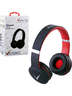 Volte-Tel VT900 Ενσύρματα & Ασύρματα Bluetooth Ακουστικά Over Ear Μαύρα Κόκκινα