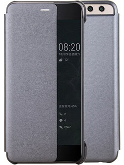Δερμάτινη θήκη PU+PC με Call Display ID για Huawei P10 (Σκούρο Μπλε) (OEM)
