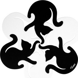 Σουβέρ ή Βάση για Ζεστά Σκεύη Pylones Entrechats Sous Verres Black-White - Pylones