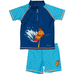 Playshoes Αντηλιακό UV Παιδικό Μαγιό Σετ με Μπλούζα για Αγόρι Μπλε 461102