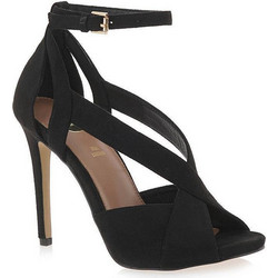 Exe SILVIA-518 Γυναικεία Πέδιλα Suede Μαύρα με Λεπτό Ψηλό Τακούνι I4700518600405