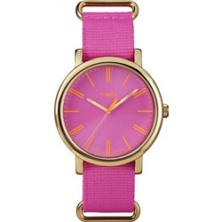 Timex Γυναικείο Ρολόι με Ροζ Υφασμάτινο Λουράκι T2P364