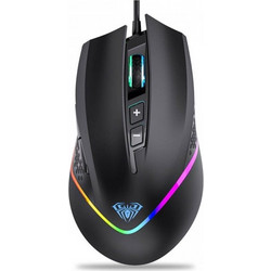 Aula F805 Ενσύρματο Gaming Ποντίκι RGB 6400 DPI Black