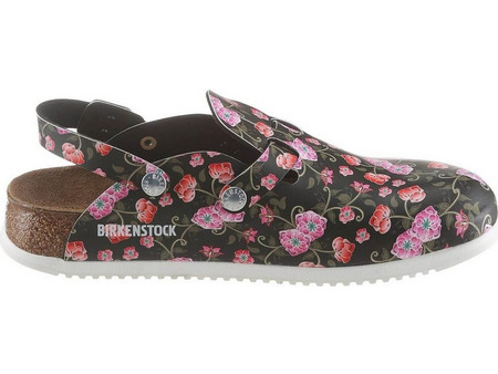 Birkenstock Kay Super Grip Blooming Roses Black