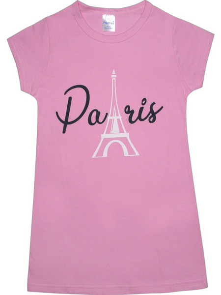 Pretty Baby Paris Παιδικό Νυχτικό Βαμβακερό Καλοκαιρινό Ροζ 63134-450