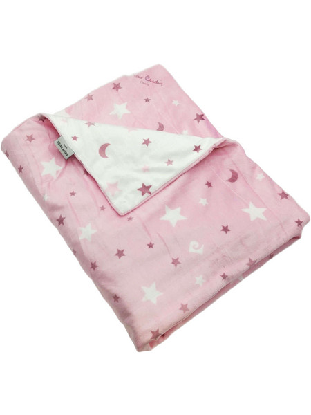 Pierre Cardin Moon Κουβέρτα Κούνιας Fleece 110x140 Ροζ