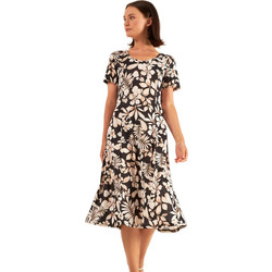 Harmony Midi Καλοκαιρινό Καθημερινό Φόρεμα Floral Μαύρο 31-504615