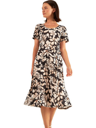 Harmony Midi Καλοκαιρινό Καθημερινό Φόρεμα Floral Μαύρο 31-504615