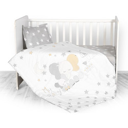 Lorelli Elephant Stars Σετ Κούνιας Grey 4τμχ