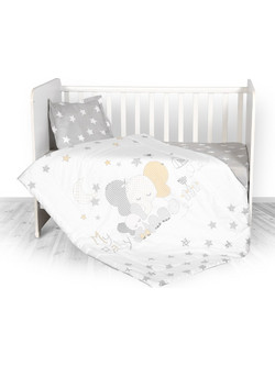 Lorelli Elephant Stars Σετ Κούνιας Grey 4τμχ
