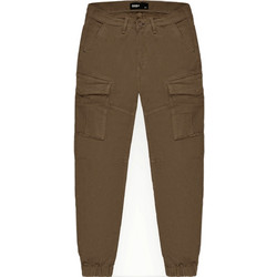 Double Ανδρικό Παντελόνι Cargo Joggers Ελαστικό Slim Εφαρμογή Cigar CCP-25