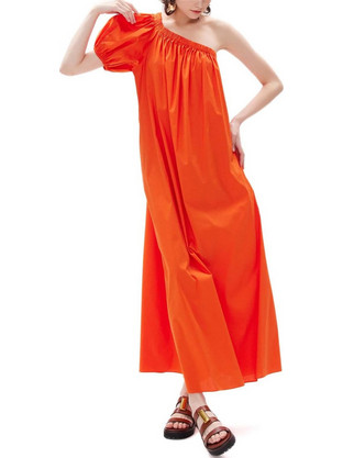 Diane Von Furstenberg Pasquale Midi Καλοκαιρινό Καθημερινό Φόρεμα Πορτοκαλί DVFDS2R025BNOOG-C0197