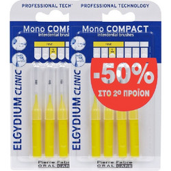 Elgydium Mono Compact Μεσοδόντια Βουρτσάκια 0.5mm Κίτρινα 2x4τμχ