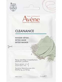 Avene Cleanance Detox Κρεμώδης Μάσκα Προσώπου για Καθαρισμό & Ενυδάτωση με Άργιλο 2x6ml