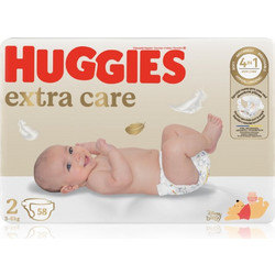 Huggies Extra Care Πάνες No2 3-6kg 58τμχ