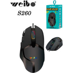 Weibo S260 Ενσύρματο Gaming Ποντίκι RGB 3200 DPI Black