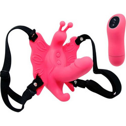Baile Ultra Passionate Butterfly Harness with Remote Control Δονητής Εσωρούχου για Ζευγάρια με Τηλεχειριστήριο Ροζ