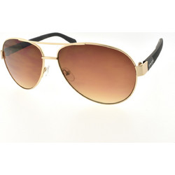 Enzo 2239 C2 Ανδρικά Γυαλιά Ηλίου Aviator Μεταλλικά Μαύρα με Καφέ Degradee Φακό
