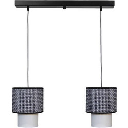 Heronia Lighting Κρεμαστό Φωτιστικό Οροφής Ράγα Δίφωτο E27 Μαύρο 14-0273