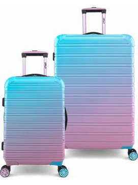 Ifly Fibertech Ombre Σετ Βαλίτσες 2τμχ Καμπίνας & Μεγάλη Cotton Candy