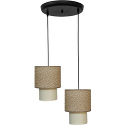 Heronia Lighting Κρεμαστό Φωτιστικό Οροφής Δίφωτο E27 Καφέ 14-0271